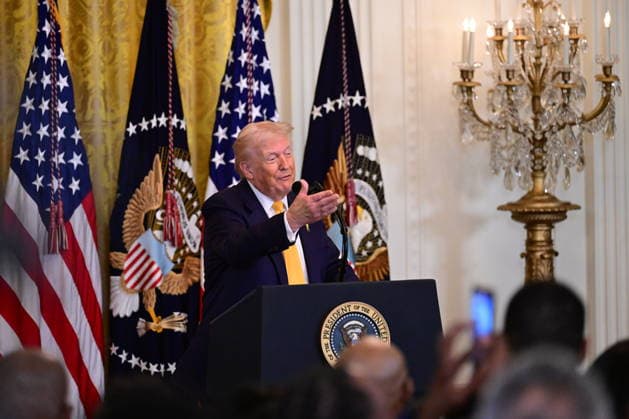 President Donald J. Trump Speaks At White House Black History Month Reception (NEW) President of the United States Donald J. Trump speaks at a Black History Month Reception at The White House. February 18, 2026, Washington, D.C., USA: United States President Donald J. Trump speaks at a Black History Month Reception. Mandatory Credit: Kyle Mazza TheNews2 (Foto: Kyle Mazza Thenews2 imago images) President Donald J. Trump Speaks At White House Black History Month Reception  Copyright: xKylexMazzax