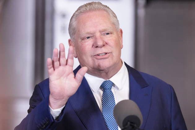 February 18, 2026, Toronto, On, CAN: Ontario Premier Doug Ford attends a media availability at the TTC Davisville subway yard in Toronto on Wednesday, Feb. 18, 2026. Toronto CAN  - ZUMAc35_ 20260218_zaf_c35_167 Copyright: xChrisxYoungx