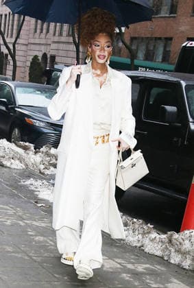 NEW YORK, NY- FEBRUARY 16: Winnie Harlow seen at Good Day NY promoting the Prime Video series The CEO Club on February 18, 2026 in New York City. Copyright: xRWx