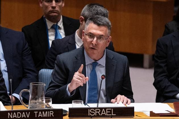February 18, 2026, Bronx, New York, USA: Gideon Sa ar, Minister for Foreign Affairs of Israel speaks during Security Council meeting on The situation in the Middle East, including the Palestinian question at UN Headquarters in New York, NY on February 18, 2026. Bronx USA - ZUMAr339 20260218_znp_r339_058 Copyright: xLevxRadinx