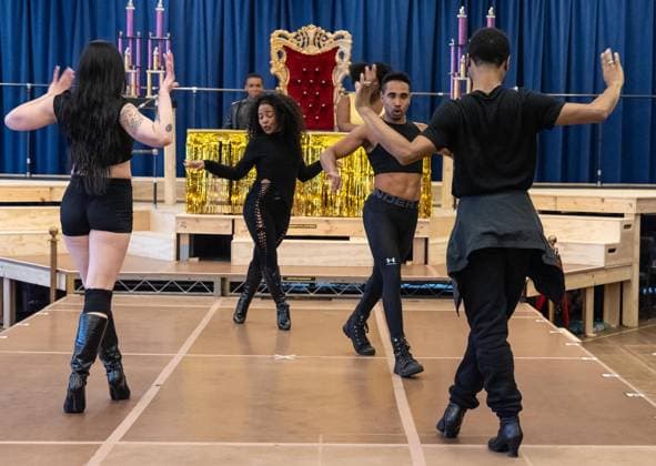 February 18, 2026, Bronx, New York, USA: Jonathan Burke, Dava Huesca, Baby Byrne, Primo Thee Ballerino perform during press preview for upcoming Broadway musical Cats: The Jellicle Ball at New 42nd Street Studios in New York, NY on February 18, 2026. Bronx USA  - ZUMAr339 20260218_znp_r339_076 Copyright: xLevxRadinx