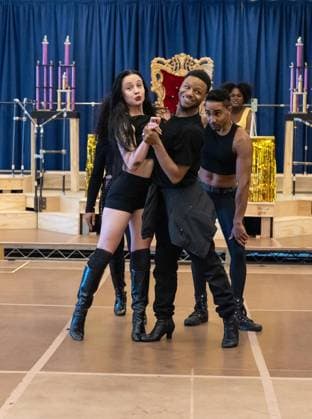 February 18, 2026, Bronx, New York, USA: Baby Byrne and Primo Thee Ballerino perform during press preview for upcoming Broadway musical Cats: The Jellicle Ball at New 42nd Street Studios in New York, NY on February 18, 2026. Bronx USA - ZUMAr339 20260218_znp_r339_080 Copyright: xLevxRadinx