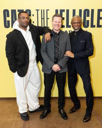 February 18, 2026, Bronx, New York, USA: Zhailon Levingston, Bill Rauch and Andre De Shields attend press preview for upcoming Broadway musical Cats: The Jellicle Ball at New 42nd Street Studios in New York, NY on February 18, 2026. Bronx USA - ZUMAr339 20260218_znp_r339_121 Copyright: xLevxRadinx