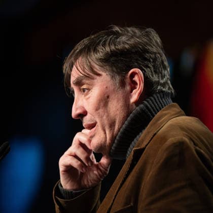 February 18, 2026, Madrid, Spain: Luis Garcia Montero seen during the tribute to Joan Margarit at the Cervantes Institute. Madrid Spain  - ZUMAs197 20260218_aaa_s197_451 Copyright: xAtilanoxGarciax