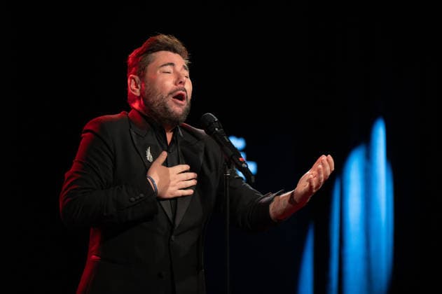 February 18, 2026, Madrid, Spain: Miguel Poveda performs during the tribute to Joan Margarit at the Cervantes Institute. Madrid Spain  - ZUMAs197 20260218_aaa_s197_456 Copyright: xAtilanoxGarciax