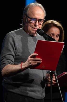 February 18, 2026, Madrid, Spain: Joan Manuel Serrat performs during the tribute to Joan Margarit at the Cervantes Institute. Madrid Spain - ZUMAs197 20260218_aaa_s197_461 Copyright: xAtilanoxGarciax