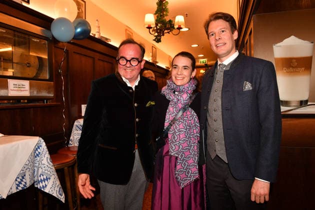 Clemens Baumgärtner mit Ehefrau Stefanie und Matthias Reinhold Aschermittwoch Fischessen Zur Franziskaner München ( 18. Februar 2026