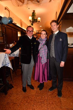 Clemens Baumgärtner mit Ehefrau Stefanie und Matthias Reinhold Aschermittwoch Fischessen Zur Franziskaner München ( 18. Februar 2026