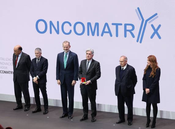Felipe VI presides over the presentation of the 9th edition of the National SME of the Year Award I D The president of Santander Spain, Luis Isasi the Minister of the Interior, Fernando Grande Marlaska King Felipe VI the representative of the award-winning ONCOMATRYX the president of the Spanish Chamber of Commerce, José Luis Bonet, and the CEO of PRISA Media, Pilar Gil, during the presentation of the 9th edition of the National SME of the Year Award, on February 19, 2026, in Madrid Spain The National SME of the Year Award is an award that recognizes the work of small and medium-sized Spanish companies and their initiatives in internationalization, innovation, digitization, training and employment, and sustainability 19 FEBRUARY 2026 Marta Copyright: xMartaxFernandezx 7305786