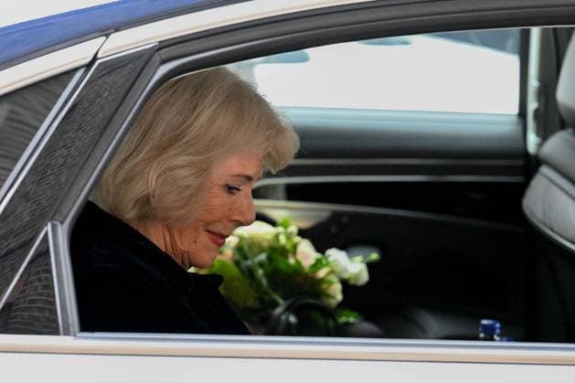 Queen Camilla leaves Sinfonia Smith Square Hall after visit in London LONDON, UNITED KINGDOM - FEBRUARY 19: Queen Camilla is seen leaving Sinfonia Smith Square Hall, of which she is patron, following her visit to the venue in London, United Kingdom on February 19, 2026. The visit takes place amid heightened public attention on the royal family following the arrest of Andrew Mountbatten-Windsor on suspicion of misconduct in public office. Rasid Necati Aslim Anadolu London United Kingdom. Editorial use only. Please get in touch for any other usage.  Copyright: x2026xAnadoluxRasidxNecatixAslimx
