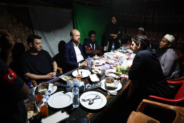 Bilal Erdogan and TIKA President Abdullah Eren share first Ramadan Iftar in Cox’s Bazar COX S BAZAR, BANGLADESH - FEBRUARY 19: (----EDITORIAL USE ONLY – MANDATORY CREDIT - TURKISH COOPERATION AND COORDINATING AGENCY (TIKA) HANDOUT - NO MARKETING NO ADVERTISING CAMPAIGNS - DISTRIBUTED AS A SERVICE TO CLIENTS----) Chairman of the Board of Trustees of the Ilim Yayma Foundation, Necmeddin Bilal Erdogan and President of the Turkish Cooperation and Coordination Agency (TIKA), Abdullah Eren break their first fast of Ramadan at the tent of Arakanese Muhammed Ayub, who fought for survival to save his family from persecution in a refugee camp and now serves as one of TIKA s development ambassadors in Cox s Bazar, Bangladesh on February 19, 2026.  Copyright: x2026xAnadoluxTIKAx
