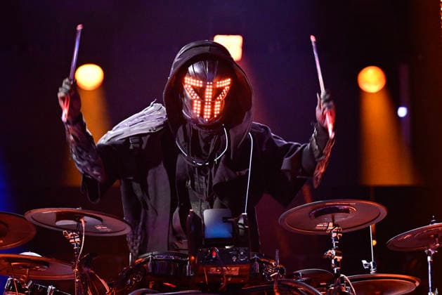 MALMÖ, SWEDEN 20260219 The Apocalypse DJ drummer in Smash Into Pieces competing with the entry Hollow in Malmö Arena at Thursdays rehearsal for round 4 of Melodifestivalen 2026 MALMÖ SWEDEN x50090x  Copyright: xJohanxNilsson TTx MELODIFESTIVALEN 2026 MALMÖ REPETITIONER EkVW5NY6TLw