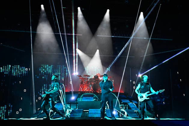 MALMÖ, SWEDEN 20260219 Smash Into Pieces with the contribution Hollow , the band has a stand in from SVT for singer Chris Adam who is ill, in Malmö Arena at Thursdays rehearsal for round 4 of Melodifestivalen 2026 MALMÖ SWEDEN x50090x  Copyright: xJohanxNilsson TTx MELODIFESTIVALEN 2026 MALMÖ REPETITIONER gDokfemieRU