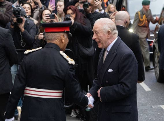 February 19, 2026, London, England, United Kingdom: King CHARLES III arrives at London Fashion Week, his first public appearance after his brother Andrew got arrested over misconduct in public office charges and Jeffrey Epstein ties. London United Kingdom - ZUMAs262 20260219_zip_s262_011 Copyright: xTayfunxSalcix
