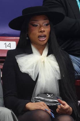 Winter Olympics - Megan Thee Stallion And Boyfriend At Milano Ice Skating Arena Megan Thee Stallion attends the Women s Single Figure Skating Free Skating event on day thirteen of the Milano Cortina 2026 Winter Olympic games at Milano Ice Skating Arena on February 19, 2026 in Milan, Italy. Photo by Alexis Jumeau ABACAPRESS.COM Milan Italy  Copyright: xJumeauxAlexis ABACAx