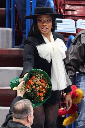 Winter Olympics - Megan Thee Stallion And Boyfriend At Milano Ice Skating Arena Megan Thee Stallion attends the Women s Single Figure Skating Free Skating event on day thirteen of the Milano Cortina 2026 Winter Olympic games at Milano Ice Skating Arena on February 19, 2026 in Milan, Italy. Photo by Alexis Jumeau ABACAPRESS.COM Milan Italy  Copyright: xJumeauxAlexis ABACAx