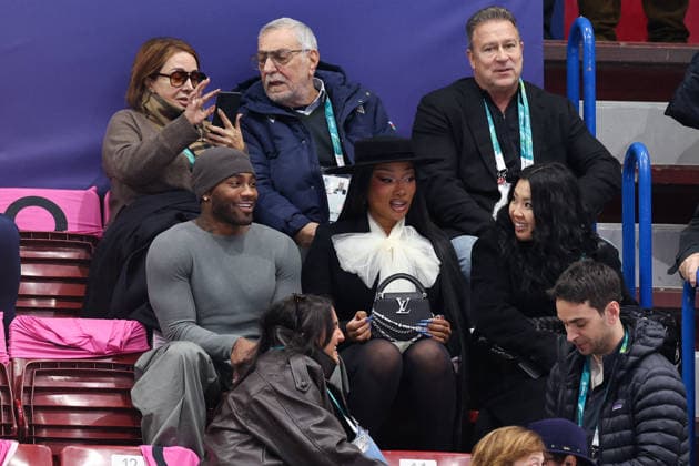 Winter Olympics - Megan Thee Stallion And Boyfriend At Milano Ice Skating Arena Megan Thee Stallion and boyfriend Klay Thompson attend the Women s Single Figure Skating Free Skating event on day thirteen of the Milano Cortina 2026 Winter Olympic games at Milano Ice Skating Arena on February 19, 2026 in Milan, Italy. Photo by Alexis Jumeau ABACAPRESS.COM Milan Italy  Copyright: xJumeauxAlexis ABACAx