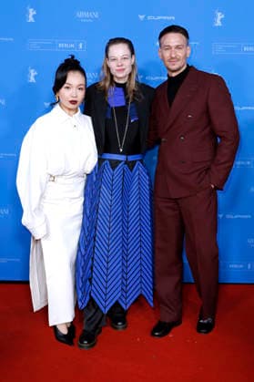 Andrea Guo, Emma Bading und Vladimir Burlakov bei der Premiere der ARD-Serie House of Yang auf der Berlinale 2026 76. Internationale Filmfestspiele Berlin im Zoo Palast. Berlin, 19.02.2026