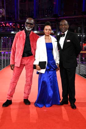 Eriq Ebouaney, MaÃ¯mouna Miawama und Mahamat-Saleh Haroun bei der Premiere des Kinofilms Soumsoum, the Night of the Stars Soumsoum, la nuit des astres auf der Berlinale 2026 76. Internationale Filmfestspiele Berlin im Berlinale Palast. Berlin, 19.02.2026