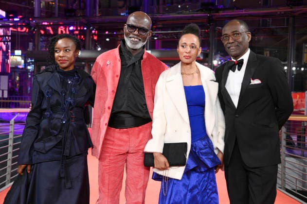 Achouackh Abakar Souleymane, Eriq Ebouaney, MaÃ¯mouna Miawama und Mahamat-Saleh Haroun bei der Premiere des Kinofilms Soumsoum, the Night of the Stars Soumsoum, la nuit des astres auf der Berlinale 2026 76. Internationale Filmfestspiele Berlin im Berlinale Palast. Berlin, 19.02.2026