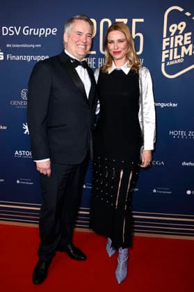Spencer Chaplin und Kiera Chaplin beim 99Fire Films Award während der Berlinale 2026 in der Astor Film Lounge. Berlin, 19.02.2026