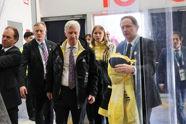 Winter Olympics - Belgium Royal Family at Speed Skating Women’s 1500 Final King Philippe and Princess Eleonore of Belgium arrives at Speed Skating Women’s 1500 Final during Olympic Winter Games Milano-Cortina 2026, in Milan, Italy on February 20, 2026. Photo by Alexis Jumeau ABACAPRESS.COM Milan Italy  Copyright: xJumeauxAlexis ABACAx