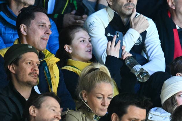 Winter Olympics - Swedish Royal Family At Ice Hockey Match Canada v Finland Princess Estelle, prince Oscar and prince Daniel of Sweden in the stands during the men s ice hockey semifinal between Canada and Finland during the 2026 Winter Olympics, in Milan, Italy on February 20, 2026. Photo by JMP ABACAPRESS.COM Milan Italy  Copyright: xJMP ABACAx