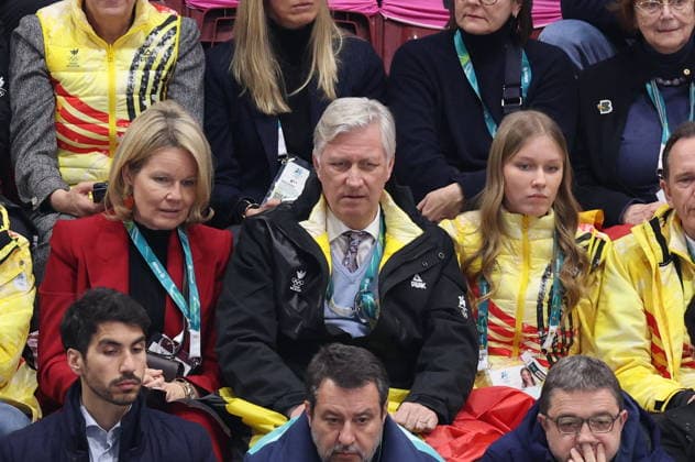Winter Olympics - Belgium Royal Family at Ice Skating Arena (L-R) Queen Mathilde, King Philippe Filip of Belgium and Princess Eleonore during the Short Track Speed Skating Women s 1500m on day fourteen of the Milano Cortina 2026 Winter Olympic games at Milano Speed Skating Stadium on February 20, 2026 in Milan, Italy. Photo by Alexis Jumeau ABACAPRESS.COM Milan Italy  Copyright: xJumeauxAlexis ABACAx