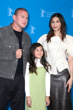 Channing Tatum, Mason Reeves und Gemma Chan beim Photocall zum Kinofilm Josephine auf der Berlinale 2026 76. Internationale Filmfestspiele Berlin im Hotel Grand Hyatt. Berlin, 20.02.2026