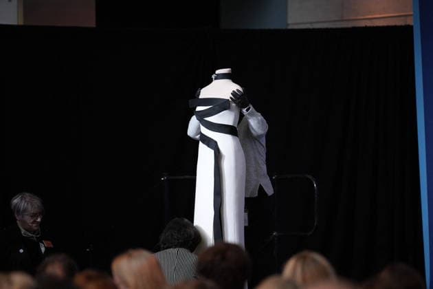 Melania Trump presents her Inaugural Gown - Washington US First Lady Melania Trump presents her 2025 inaugural gown to the Smithsonian First Ladies Collection at the National Museum of American History in Washington on February 20, 2026. The gown, designed by French American fashion and costume designer Herve Pierre, was worn by the First Lady during the 2025 inaugural balls. Photo by Yuri Gripas ABACAPRESS.COM Washington DC United States  Copyright: xGripasxYuri ABACAx