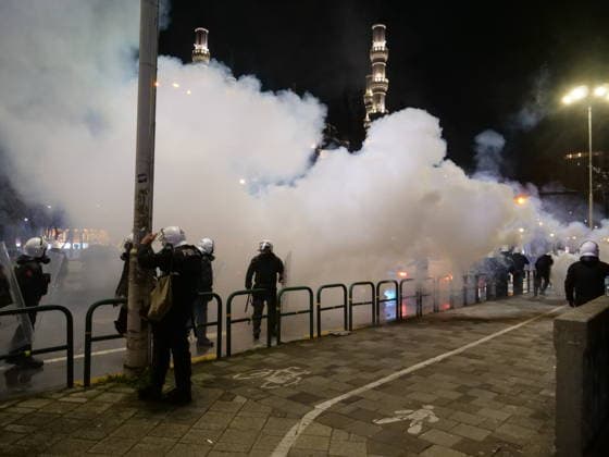 Thousands of protesters gather to demonstrate in Tirana TIRANA, ALBANIA - FEBRUARY 21: Thousands of protesters demanding the resignation of Prime Minister Edi Rama s government threw Molotov cocktails and fireworks at the Prime Minister s office, accusing the government of corruption, on February 21, 2026, in Tirana, Albania. Olsi Shehu Anadolu Tirana Albania. Editorial use only. Please get in touch for any other usage.  Copyright: x2026xAnadoluxOlsixShehux