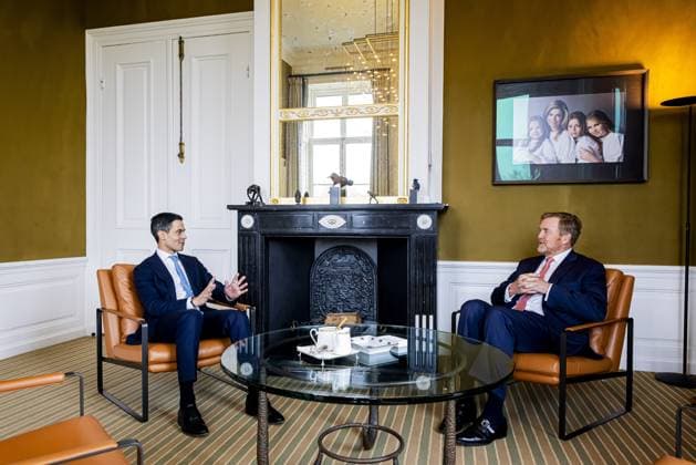 Den Haag, The Netherlands, 2026-02-21 12:16:48 THE HAGUE, 21-02-2026, Huis ten Bosch Palace King receives formateur Rob Jetten at Huis ten Bosch Palace PHOTO: NLBeeld POOL Patrick van Katwijk Credit: NL Beeld Patrick van Emst  Copyright: xx x