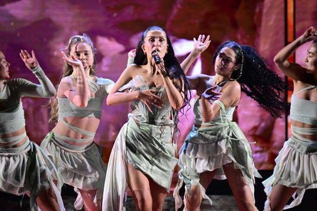 MALMÖ, SWEDEN 20260221 Meira Omar performs the entry Dooset Daram on stage in Malmö Arena at Saturdays morning rehearsal for round 4 of Melodifestivalen 2026 MALMÖ SWEDEN x50090x  Copyright: xJohanxNilsson TTx MELODIFESTIVALEN 2026 MALMÖ 0OPvE5swydE