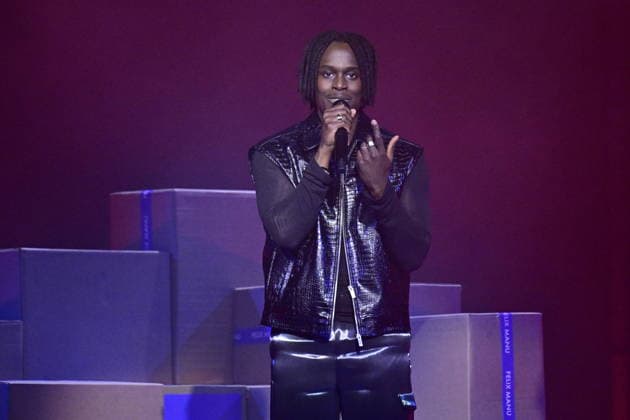 MALMÖ, SWEDEN 20260221 Felix Manu performs the contribution Hater att jag älskar dig on stage in Malmö Arena at Saturdays morning rehearsal for round 4 of Melodifestivalen 2026 MALMÖ SWEDEN x50090x  Copyright: xJohanxNilsson TTx MELODIFESTIVALEN 2026 MALMÖ CNbSSocfjKY