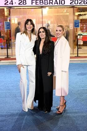 Sanremo: 76th Italian Song Festival. Primafestival. Pictured: Ema Stokholma, Manola Moslehi, Carolina Rey  Copyright: xMaurizioxD Avanzox xipa-agency.netx xMaurizioxDxAvanzox IPA_Agency_IPA71837293