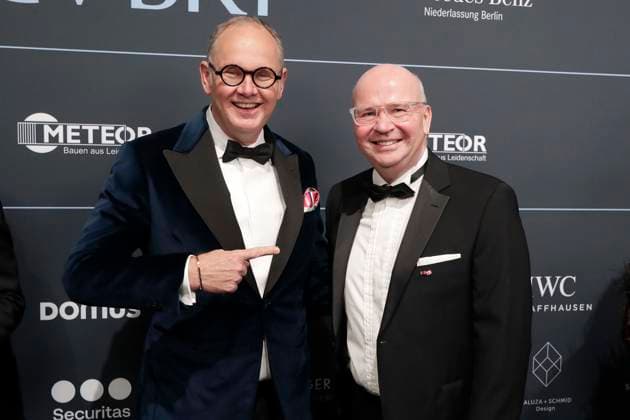 21.02.2026, Harald Christ, designierter VBKI-Praesident, und Markus Voigt, scheidender VBKI-Praesident, , beim 74. VBKI-Ball in Berlin, Hotel Intercontinental, Ball der Wirtschaft,