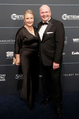 21.02.2026, Markus Voigt, VBKI-Praesident, und Ehemfrau Mirijam, beim 74. VBKI-Ball in Berlin, Hotel Intercontinental, Ball der Wirtschaft,