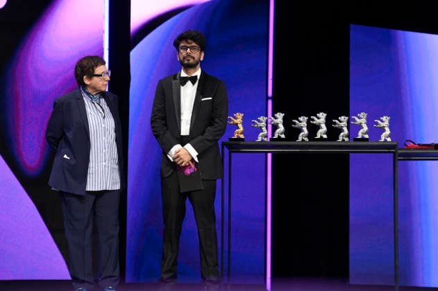 B. Ruby Rich und Shaunak Sen bei der Closing Ceremony mit Preisverleihung auf der Berlinale 2026 76. Internationale Filmfestspiele Berlin im Berlinale Palast. Berlin, 21.02.2026