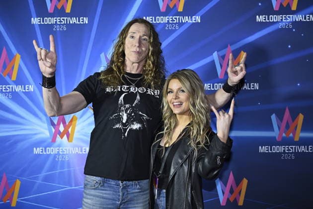 MALMÖ, SWEDEN 20260221 Martin E Type Eriksson and his choir singer Olivia Thörn at the afterparty after round 4 of Melodifestivalen 2026 in Malmö Arena on Saturday MALMÖ SWEDEN x50090x  Copyright: xJohanxNilsson TTx MELODIFESTIVALEN 2026 MALMÖ K8UAdw1dYsI