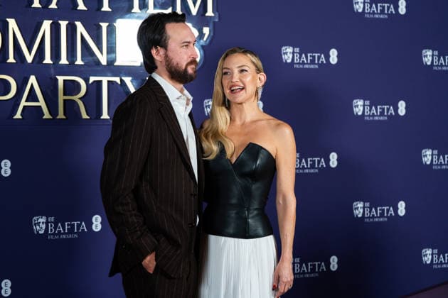 EE BAFTA Film Awards 2026 Nominees Party in London, UK - 21 Feb 2026 Danny Fujikawa (L) and Kate Hudson (R) attend the Nominees Party for the EE BAFTA Film Awards 2026 at the National Portrait Gallery. London United Kingdom Copyright: xLounisxTiarx xSOPAxImagesx _DSC9535