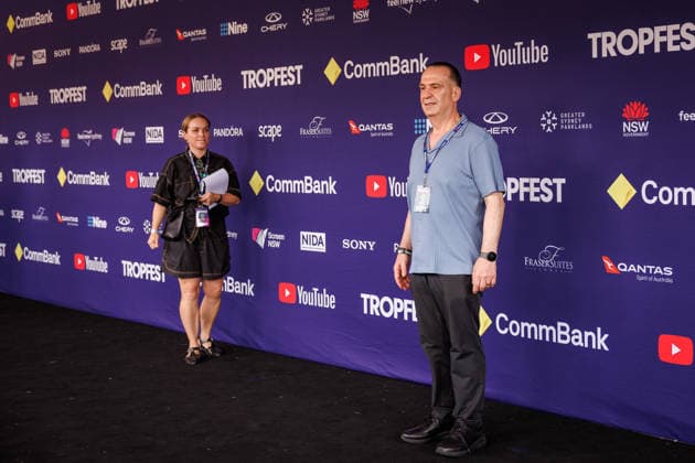 TROPFEST, Peter VÕLandys walks the the black carpet for Tropfest at Centennial Park in Sydney, Sunday, February 22, 2026. ( NO ARCHIVING SYDNEY NEW SOUTH WALES AUSTRALIA  Copyright: xNADIRxKINANIx 20260222136353728792