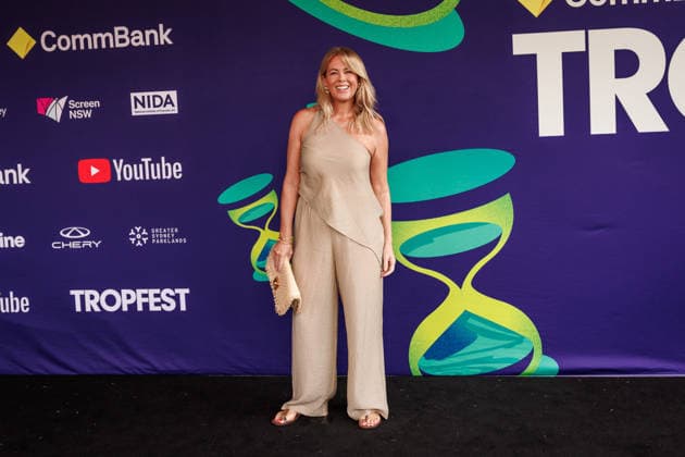 TROPFEST, Sam Armytage walks the the black carpet for Tropfest at Centennial Park in Sydney, Sunday, February 22, 2026. ( NO ARCHIVING SYDNEY NEW SOUTH WALES AUSTRALIA  Copyright: xNADIRxKINANIx 20260222192193446473
