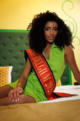 Newly elected Miss Belgium 2026 Olga Lombardo poses for the photographer, during the traditional first shoot of the new miss, at the Plopsa Hotel, at Plopsaland, in Adinkerke, De Panne, Sunday 22 February 2026. Yesterday 22-year old Olga won the yearly Miss Belgium beauty contest.  KURTxDESPLENTER 164505359