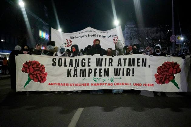February 19, 2026, Berlin, Berlin, Germany: February 19, 2026, Berlin.SAY THEIR NAMES! commemorative demonstration ON THE 6TH ANNIVERSARY OF THE RACIST TERRORIST ATTACK ON FEBRUARY 19, 2020 IN HANAU As long as we breathe, we fight! - Antirascist day everywhere and now! Berlin Germany  - ZUMAb284 20260219_zip_b284_004 Copyright: xZairaxBiaginix