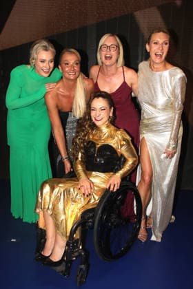 55. Ball des Sports 2026 Frankfurt am Main, 21.02.2026 Britta Heidemann, Franziska van Almsick, Kristina Vogel, Christiane Schenderlein and Magdalena Brzeska beim 55. Ball des Sports 2026 in der Festhalle Frankfurt Hessen Copyright: xMatthiasxGränzdörferx