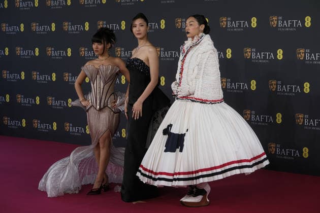 2026 EE BAFTA Film Awards, Royal Festival Hall, London, UK, 22 February 2026. Rei Ami, Ejae and Audrey Nuna at the 2026 EE BAFTA Film Awards, Royal Festival Hall, London, UK, 22 February 2026., Credit:Julie Edwards Avalon United Kingdom, London Copyright: xJuliexEdwardsx xAvalonx 1077377998