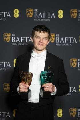 2026 EE BAFTA Film Awards, Royal Festival Hall, London, UK, 22 February 2026. Robert Aramayo in the winners press room at the 2026 EE BAFTA Film Awards, Royal Festival Hall, London, UK, 22 February 2026., Credit:Julie Edwards Avalon United Kingdom, London Copyright: xJuliexEdwardsx xAvalonx 1077455276