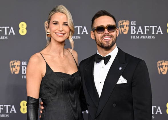 Celebrities arrive at the 2026 BAFTA Film Awards at Royal Festival Hall, London Featuring: Vogue Williams, Spencer Matthews Where: London, United Kingdom When: 22 Feb 2026 Credit: Cover Images EDITORIAL USE ONLY. NOT FOR USE BY NEWSPAPERS BASED IN THE UK. Copyright: xx coverimg55496767