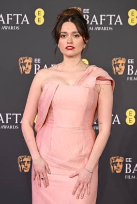 Aimee Lou Wood attends the 2026 EE BAFTA Film Awards at The Royal Festival Hall in London, England. UK. Sunday 22nd February 2026. Copyright: xJamesxWarrenx 2026 EE BAFTA FILM AWARDS16