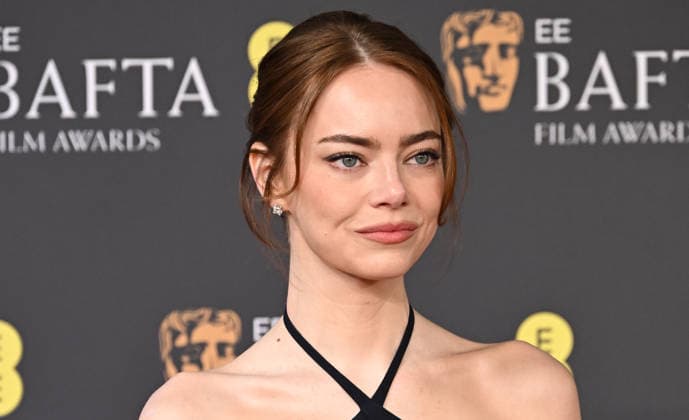 Emma Stone attends the 2026 EE BAFTA Film Awards at The Royal Festival Hall in London, England. UK. Sunday 22nd February 2026. Copyright: xJamesxWarrenx 2026 EE BAFTA FILM AWARDS27